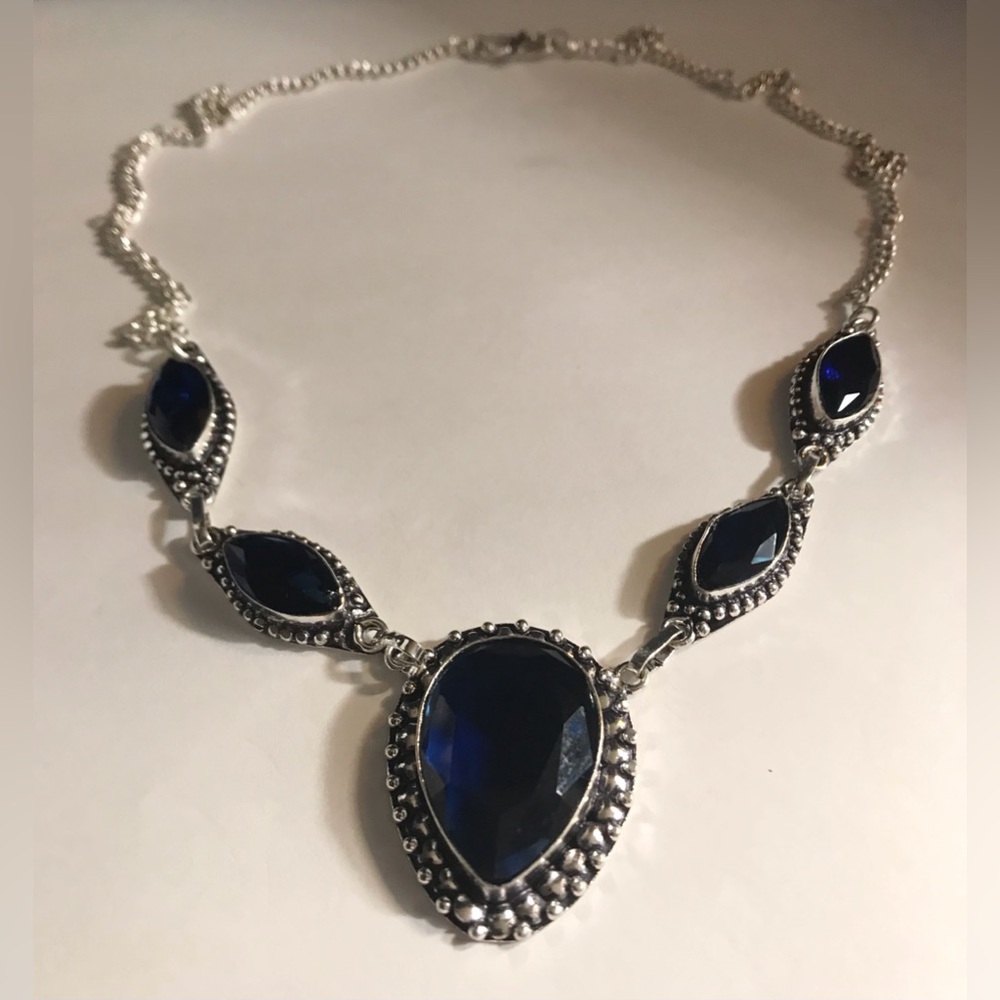 Tanzanite Stamped 925 Sterling Silver Necklace